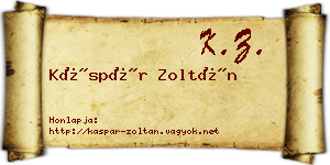 Káspár Zoltán névjegykártya
